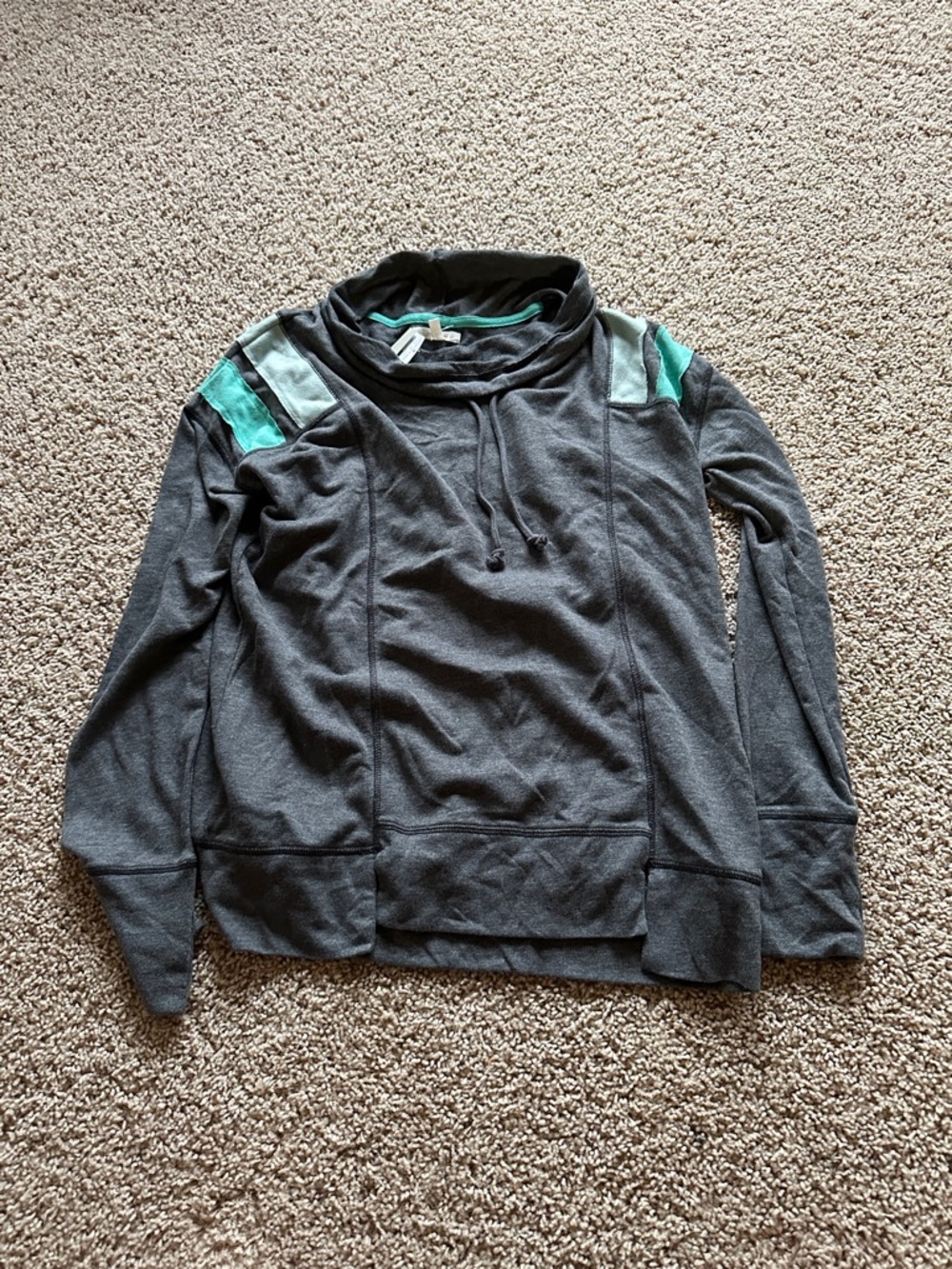 Maurices Gray Pullover Sweatshirt with Teal Accent
